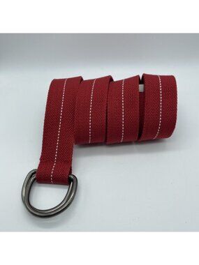 Red Cotton D-Ring Belt Men's Size 42 – 51" Length – RN 115174 – Casual Canvas